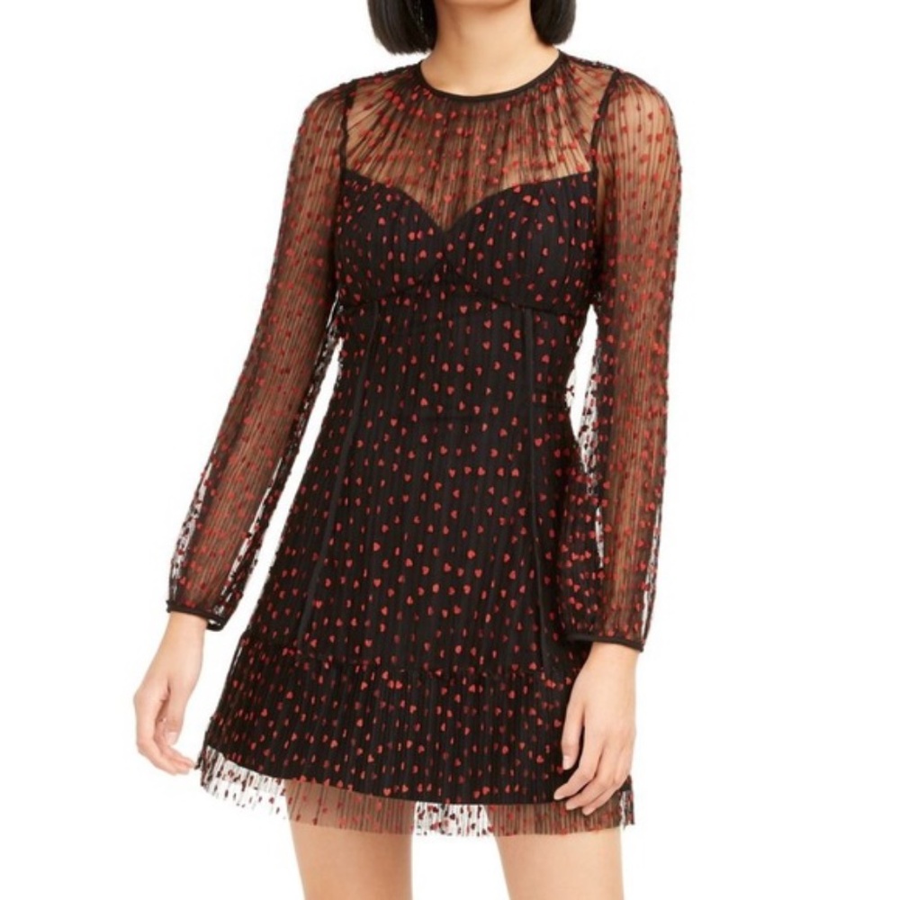 FoxieDox Lilia Heart Printed Illusion Dress